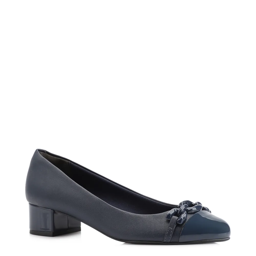 Scarpin Bridão Alt Azul /Verniz Azul