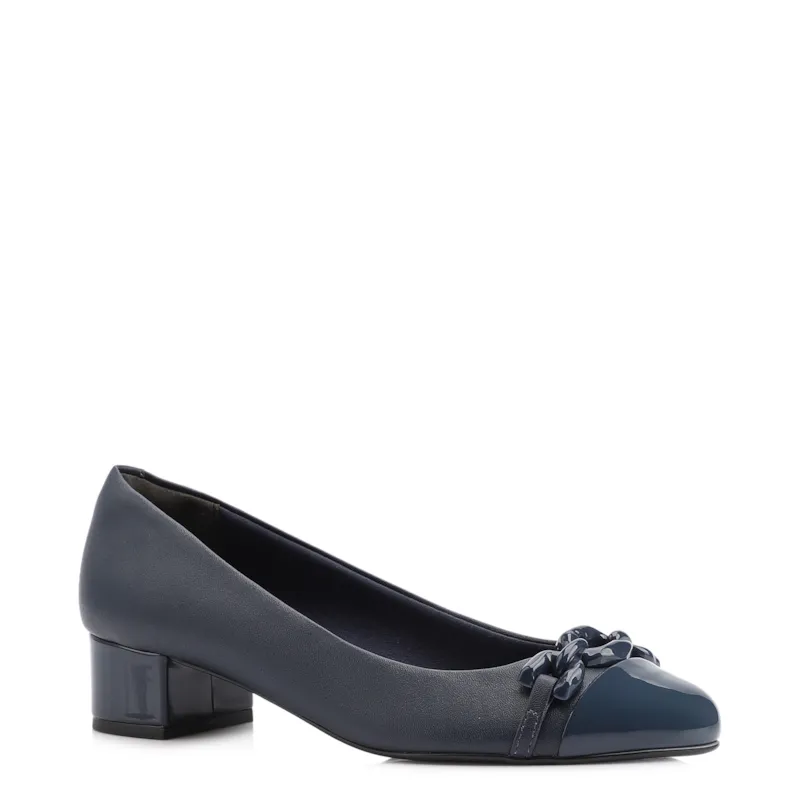 Scarpin Bridão Alt Azul /Verniz Azul