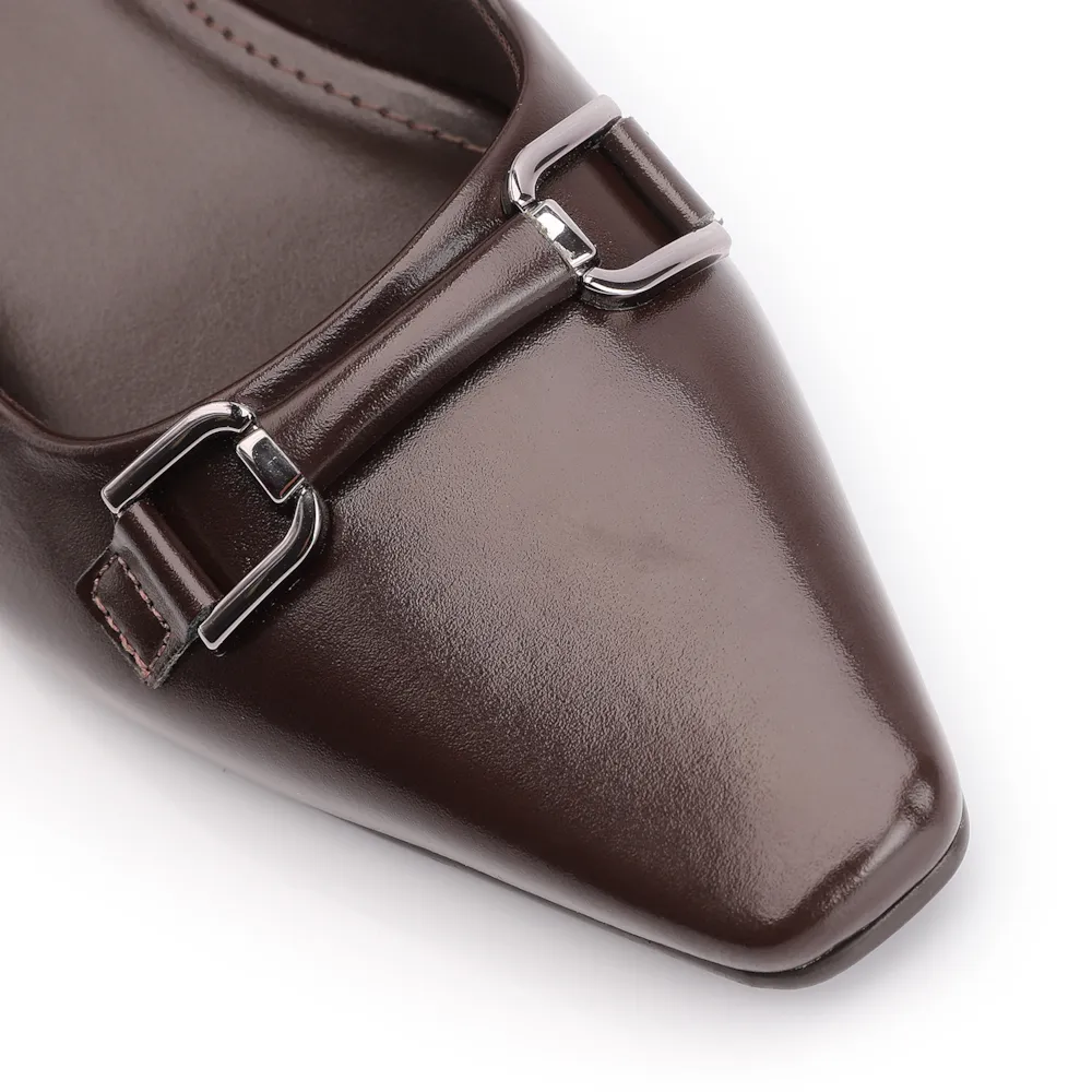 Scarpin Bridão Alt Marrom Escuro - imagem 6
