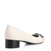 Scarpin Bridão Alt Off White/Verniz Preto - imagem 3