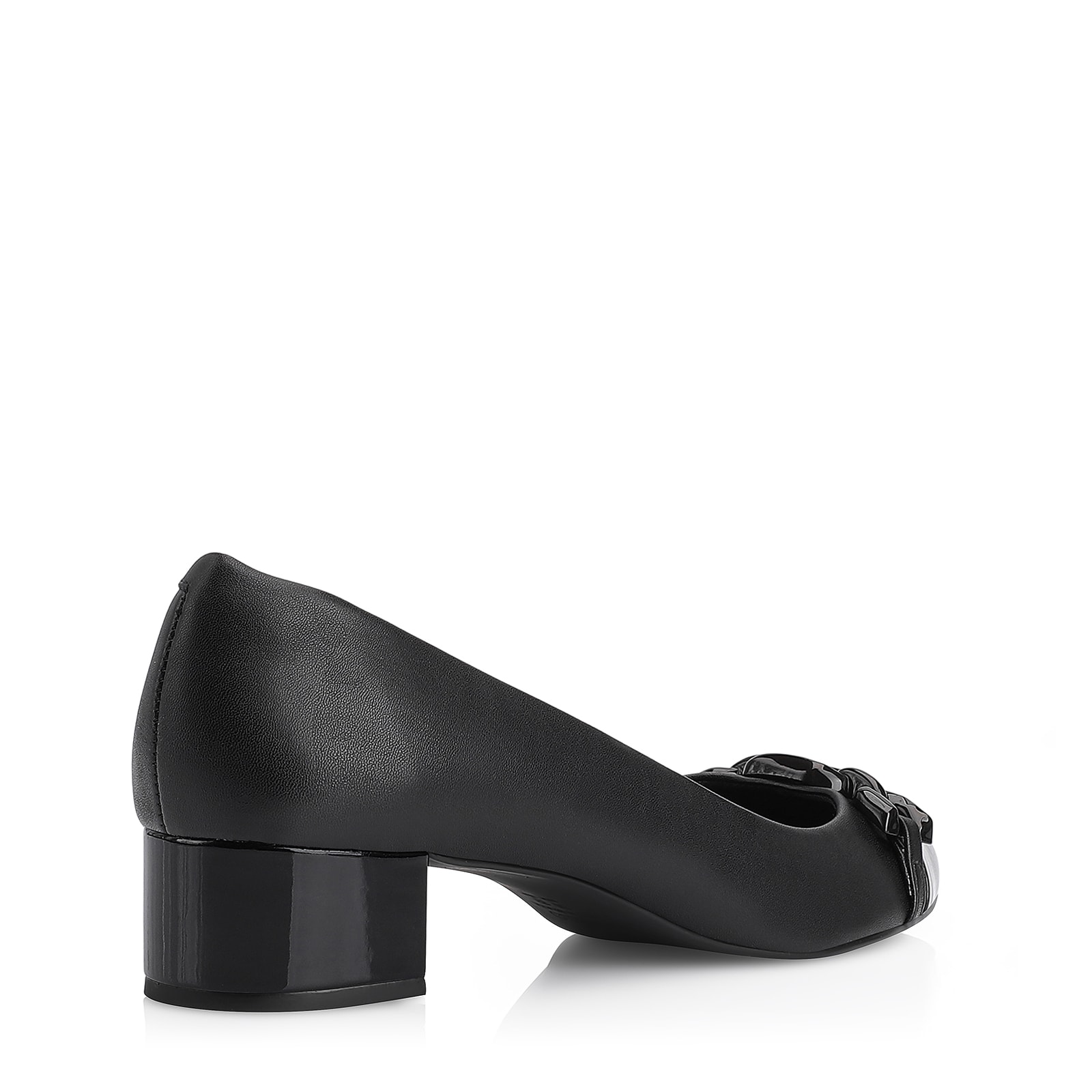 Scarpin Bridão Alt Preto/Verniz Preto