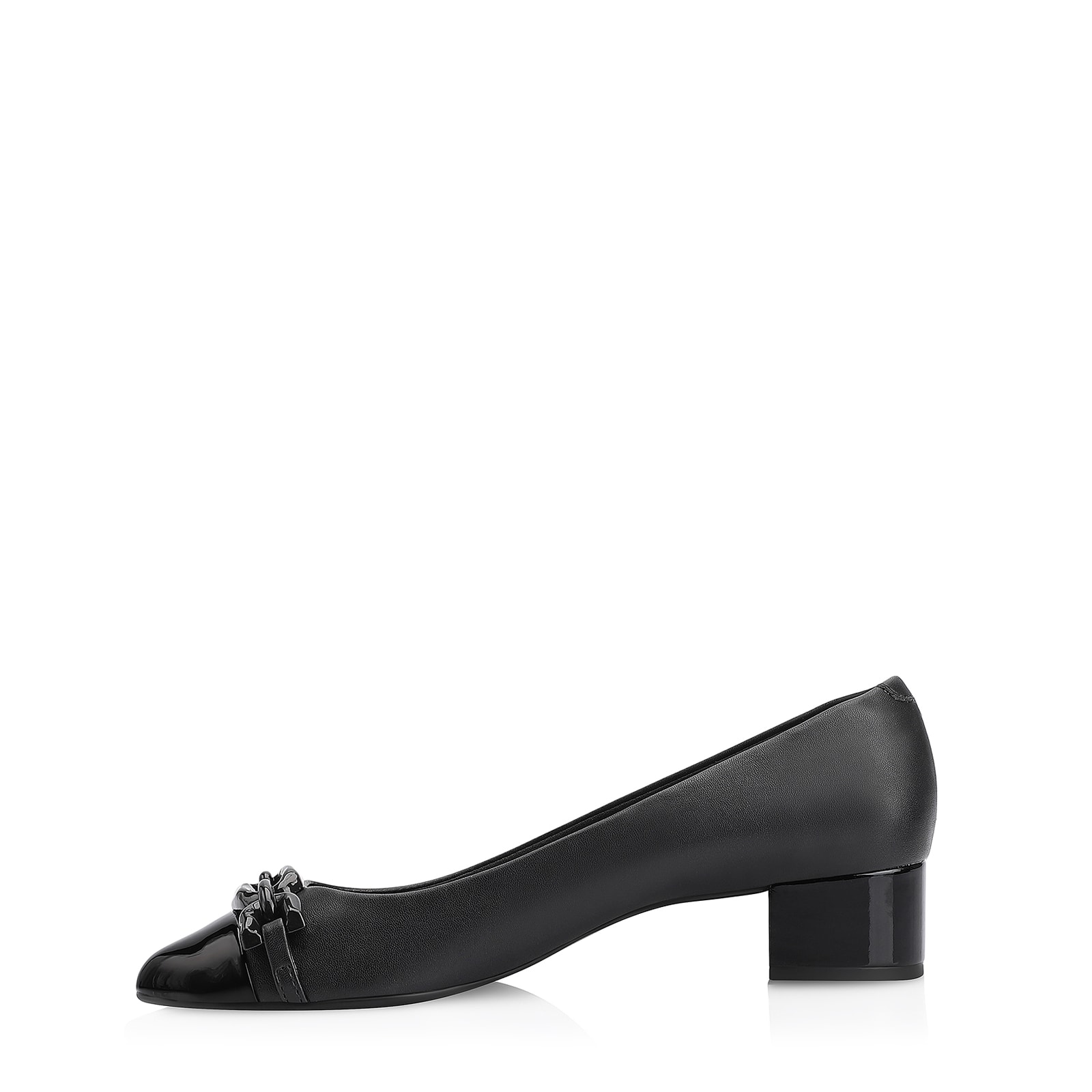 Scarpin Bridão Alt Preto/Verniz Preto