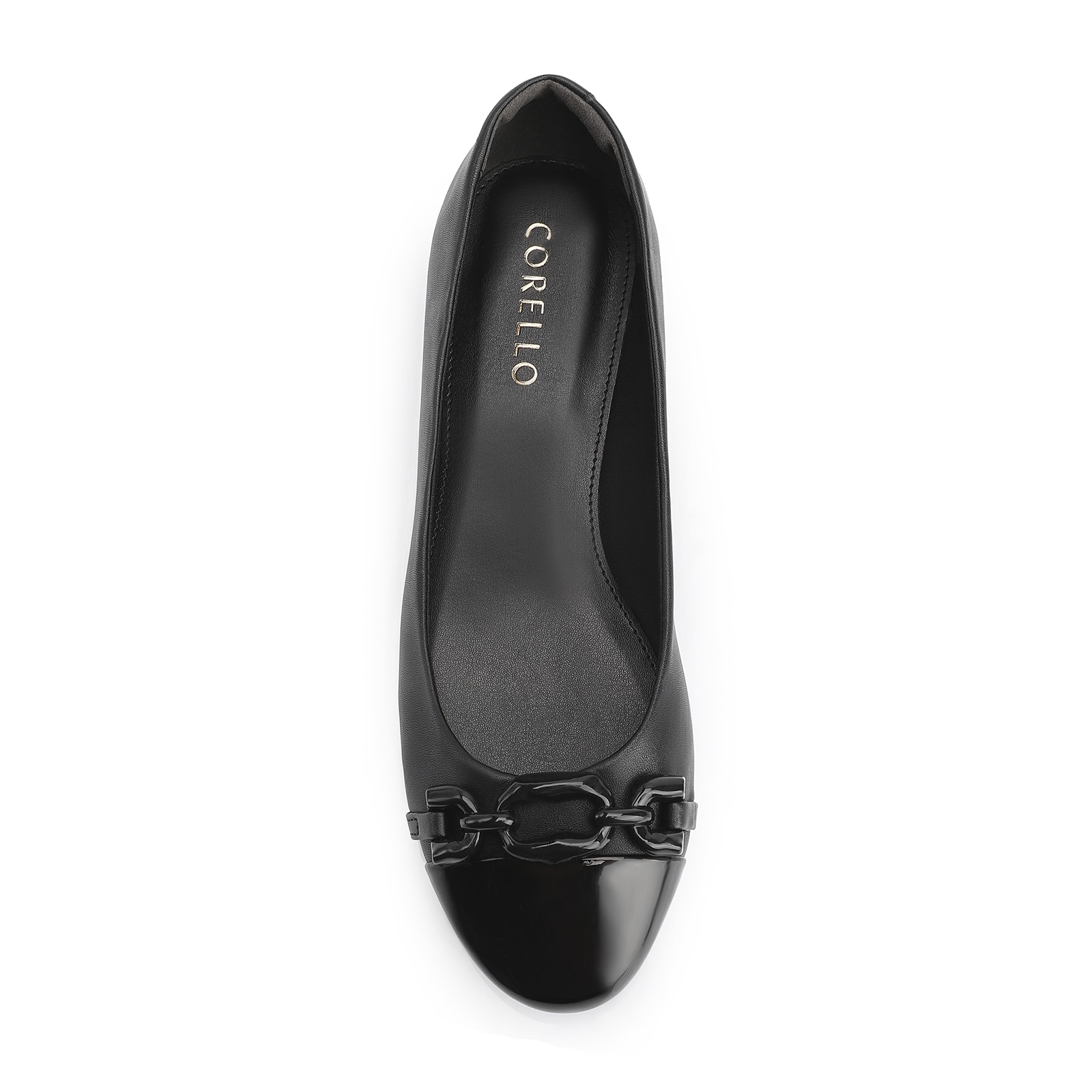 Scarpin Bridão Alt Preto/Verniz Preto