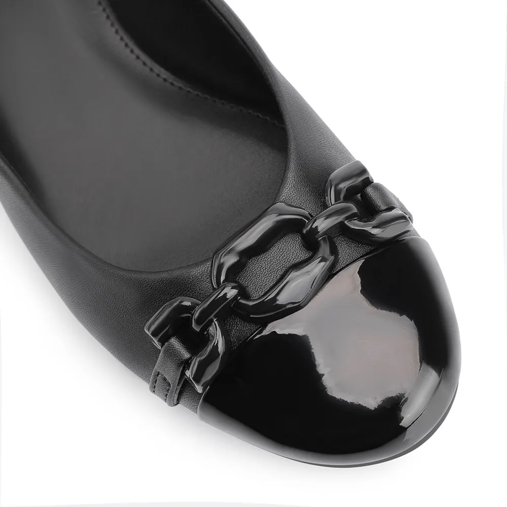 Scarpin Bridão Alt Preto/Verniz Preto - imagem 7