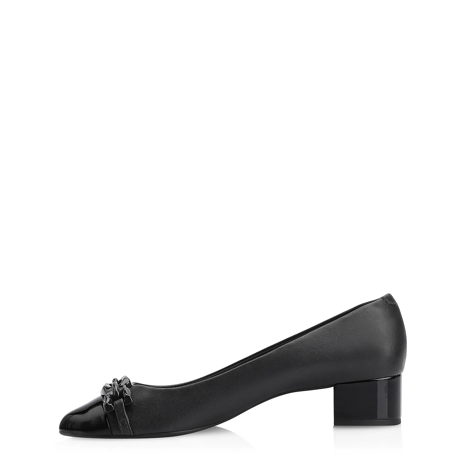 Scarpin Bridão Alt Preto/Verniz Preto
