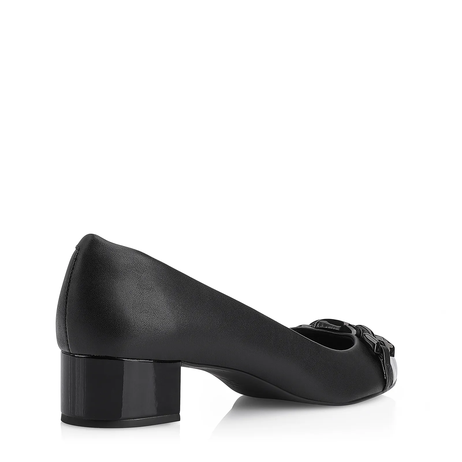 Scarpin Bridão Alt Preto/Verniz Preto