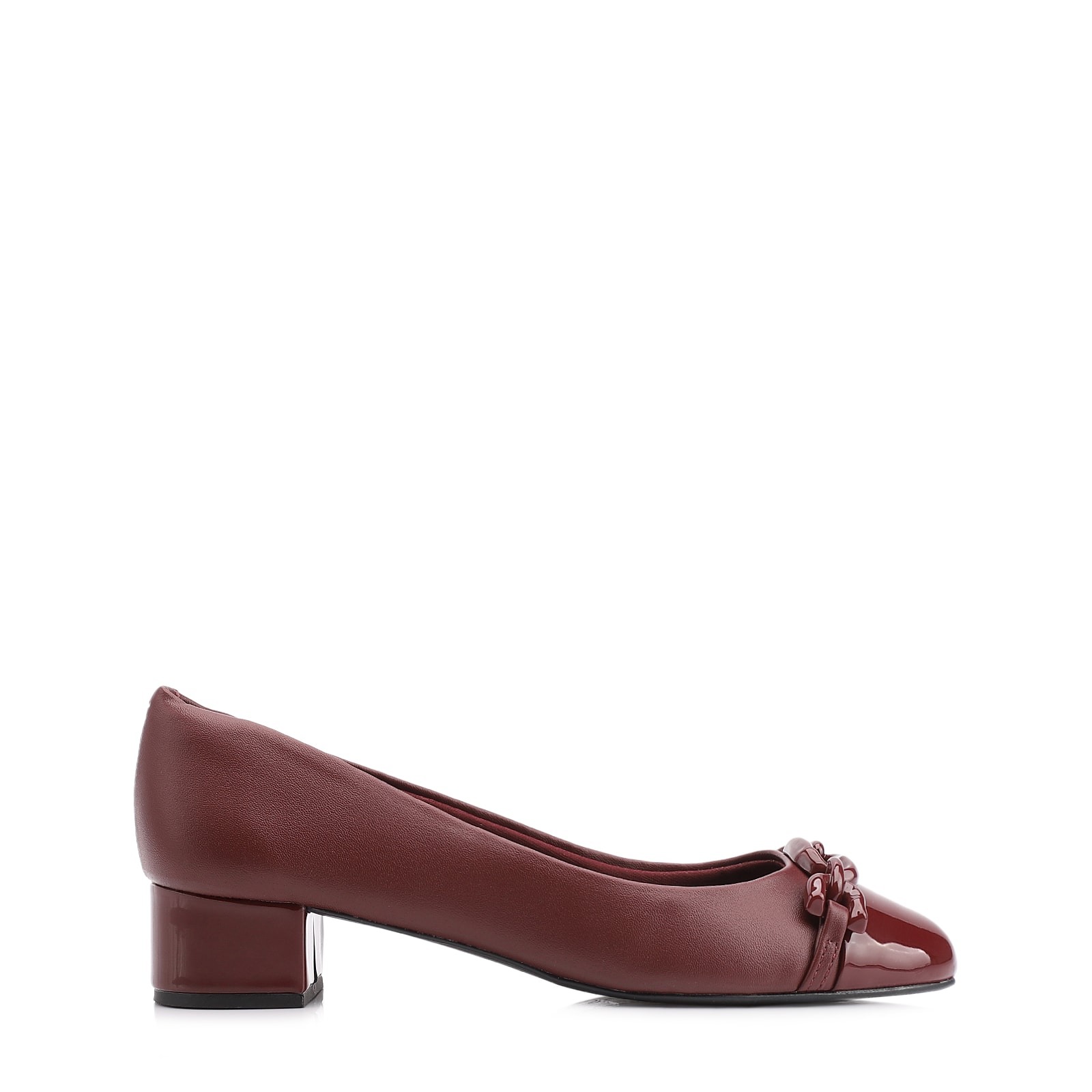 Scarpin Bridão Alt Vinho/Verniz Vinho