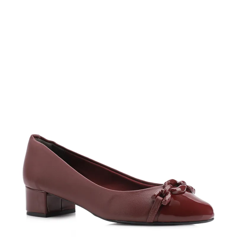 Scarpin Bridão Alt Vinho/Verniz Vinho