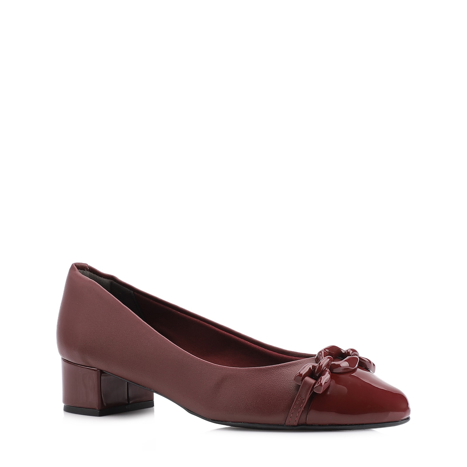 Scarpin Bridão Alt Vinho/Verniz Vinho