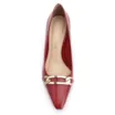 Scarpin Bridão Couro Croco Vermelho - imagem 6
