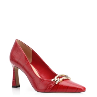 Couro Croco Vermelho