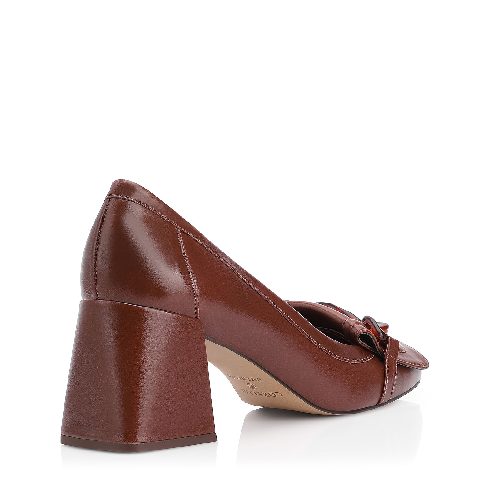 Scarpin Bridão Couro Marrom