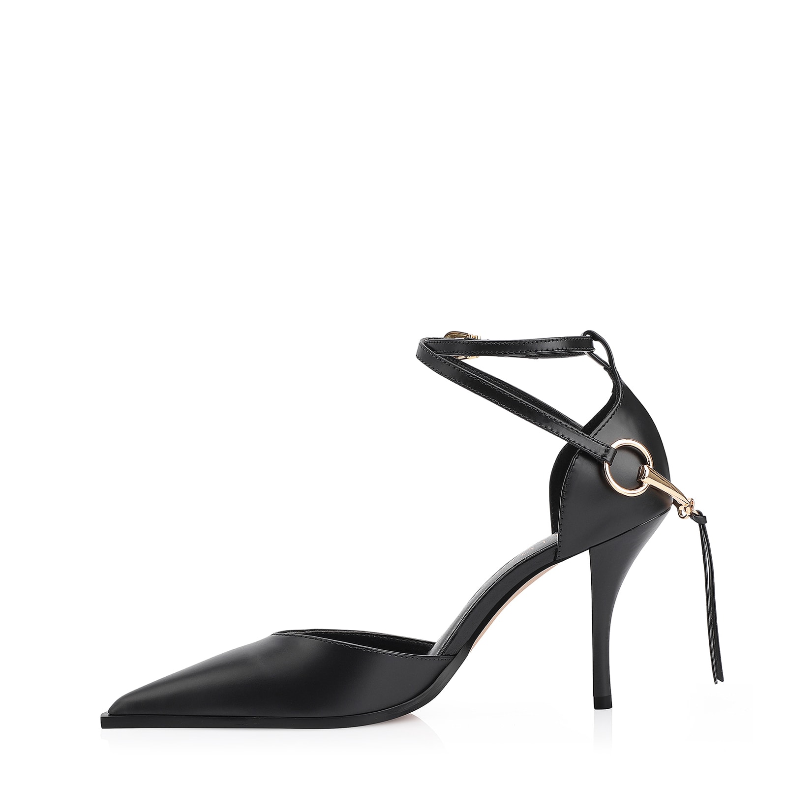 Scarpin Bridão Couro Preto