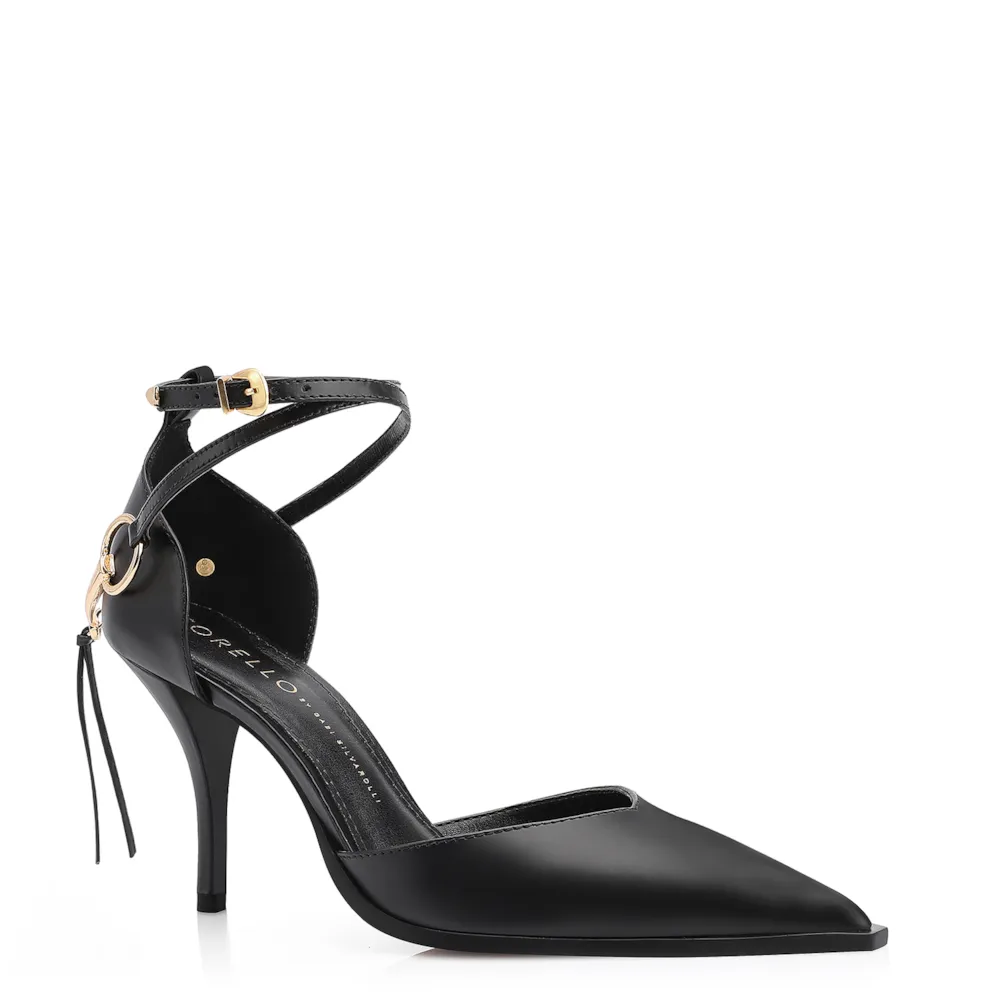 Scarpin Bridão Couro Preto