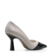 Scarpin Cecília Couro Off White/Verniz Preto - imagem 4