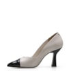 Scarpin Cecília Couro Off White/Verniz Preto - imagem 5