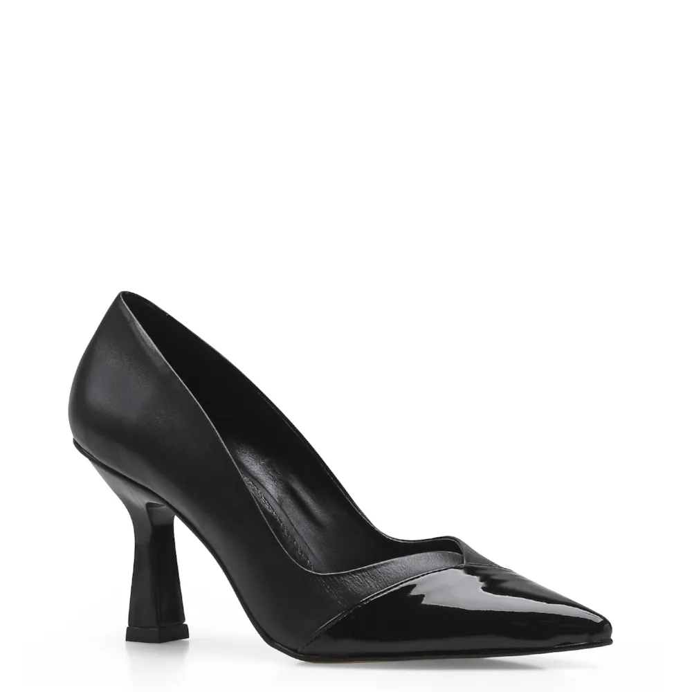 Scarpin Cecília Couro/Verniz Preto