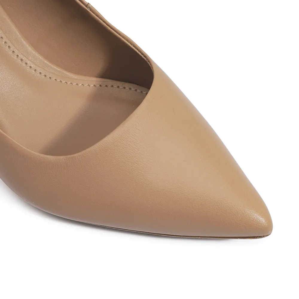 Scarpin Classic Couro Bege - imagem 6