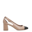 Scarpin Classic Couro Bege/Mini Lezard Preto - imagem 3