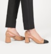 Scarpin Classic Couro Bege/Mini Lezard Preto - imagem 2