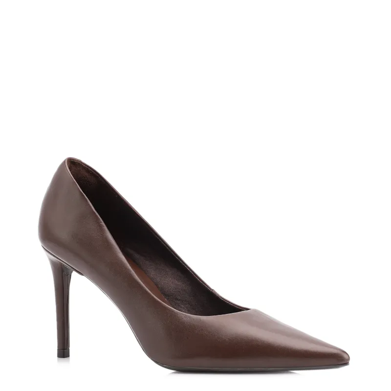 Scarpin Classic Couro Marrom