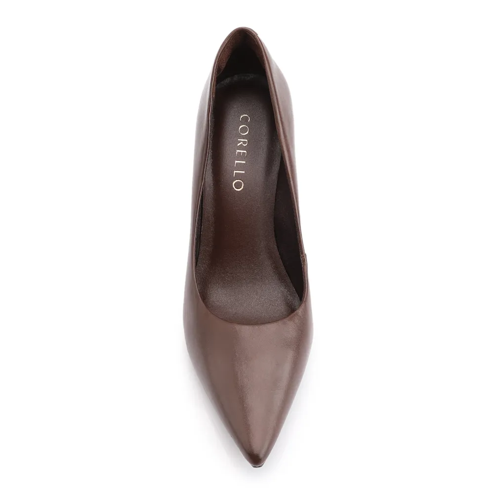 Scarpin Classic Couro Marrom - imagem 6