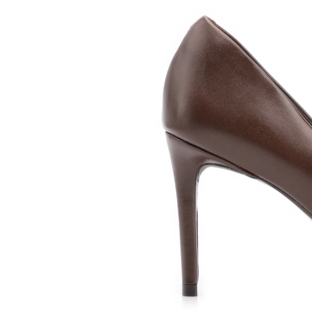 Scarpin Classic Couro Marrom - imagem 8