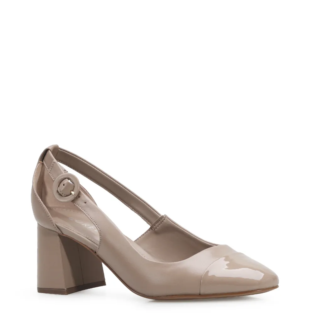 Scarpin Classic Couro/Verniz Bege