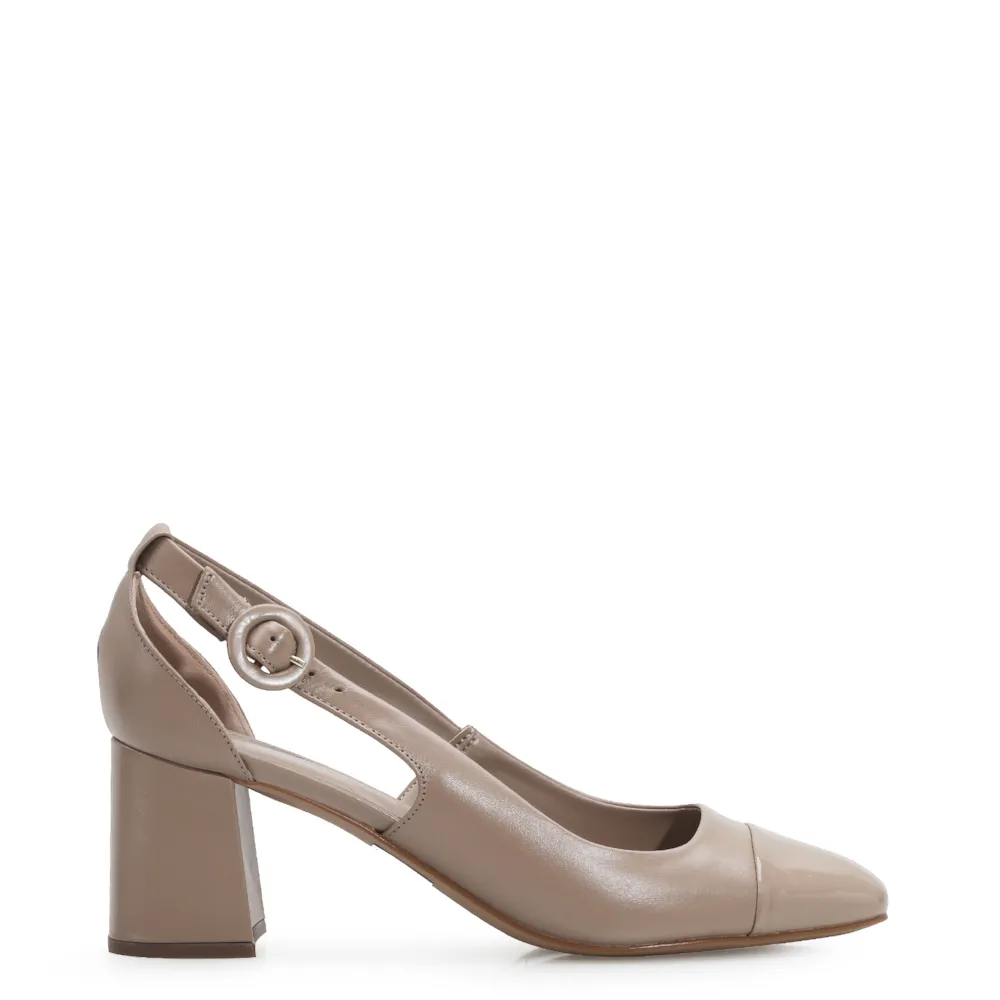 Scarpin Classic Couro/Verniz Bege - imagem 2