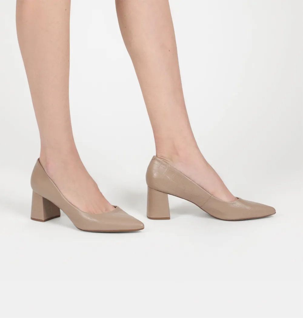 Scarpin Classic Croco Bege - imagem 2
