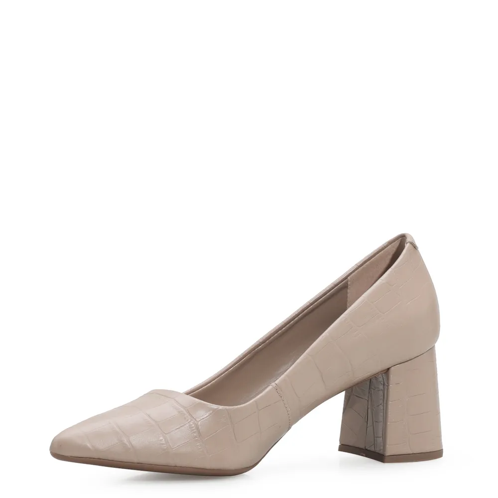 Scarpin Classic Croco Bege - imagem 5