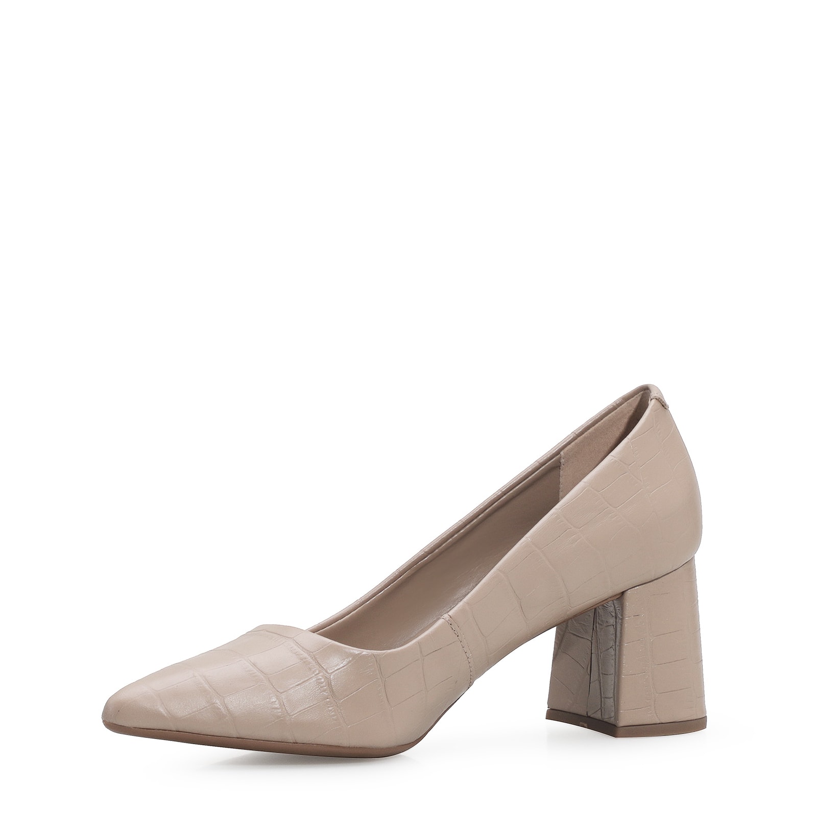 Scarpin Classic Croco Bege