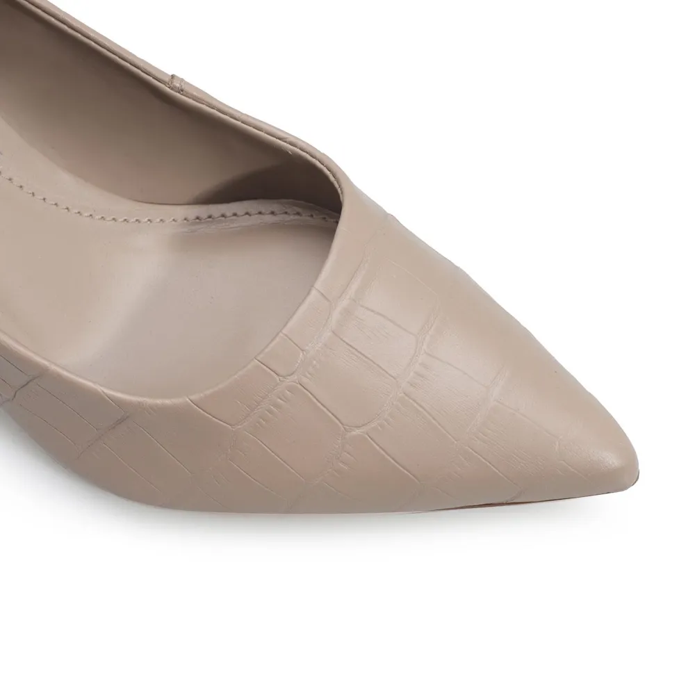 Scarpin Classic Croco Bege - imagem 7