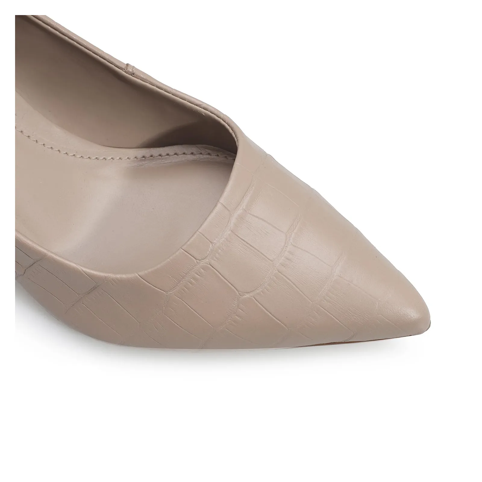 Scarpin Classic Croco Bege