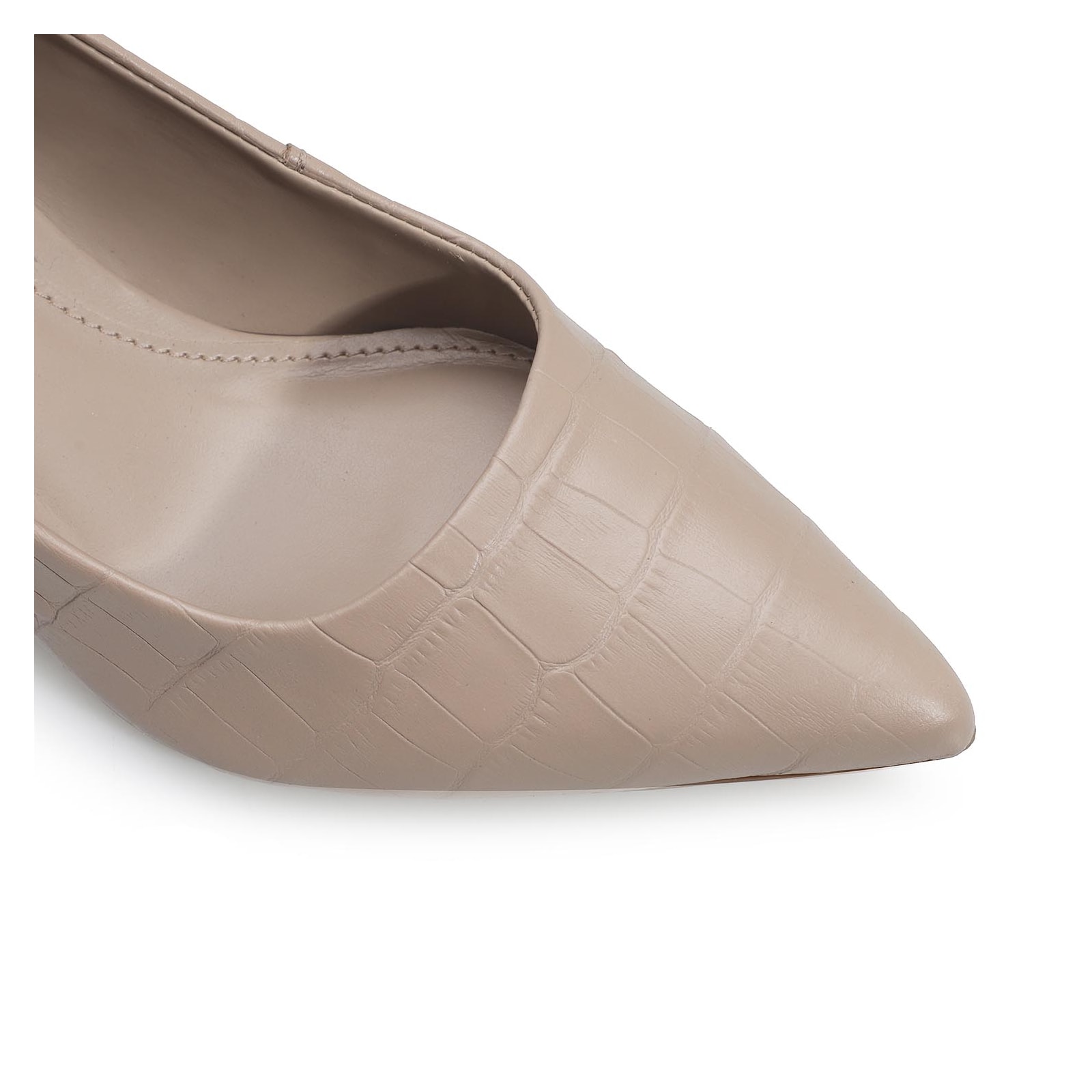Scarpin Classic Croco Bege