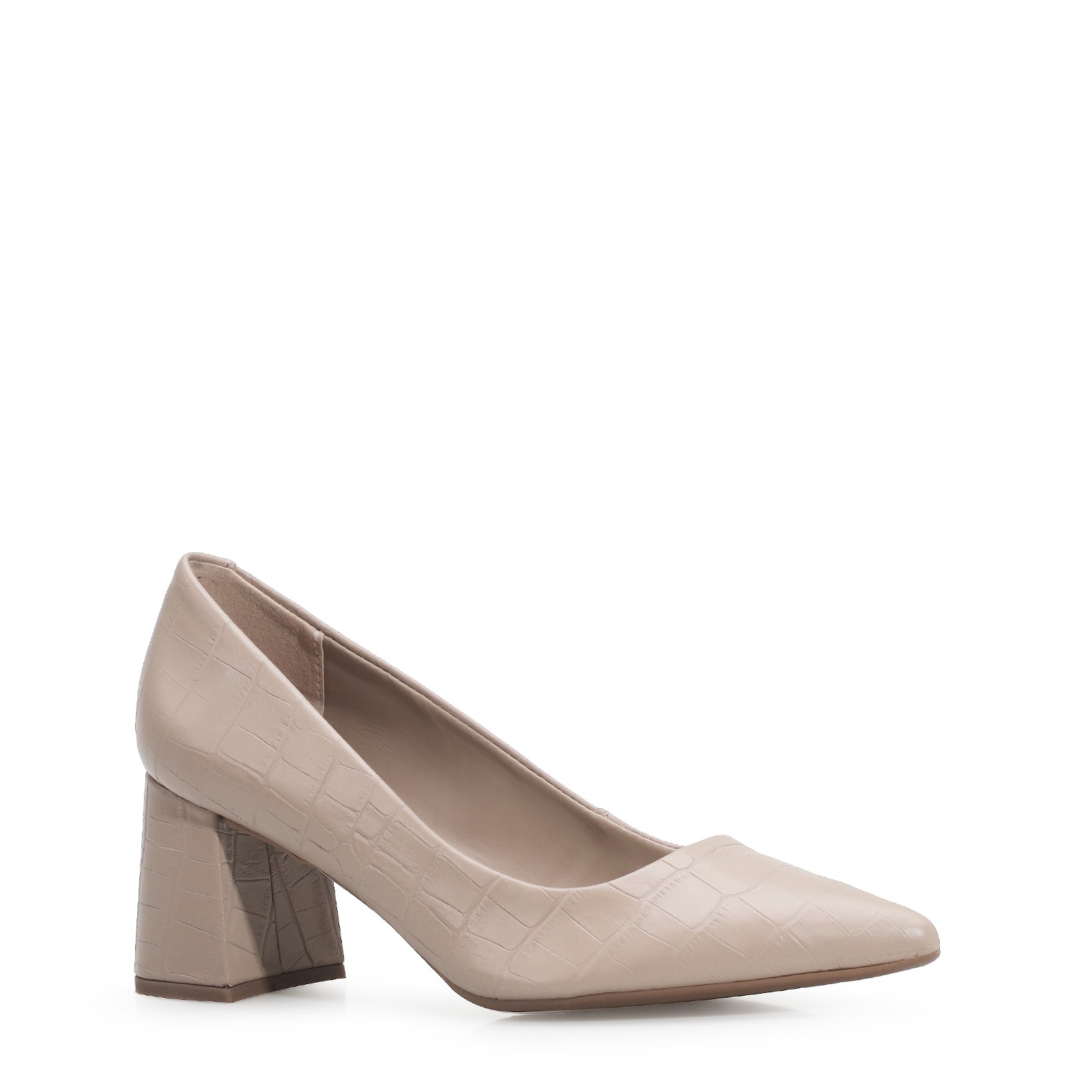 Scarpin Classic Croco Bege