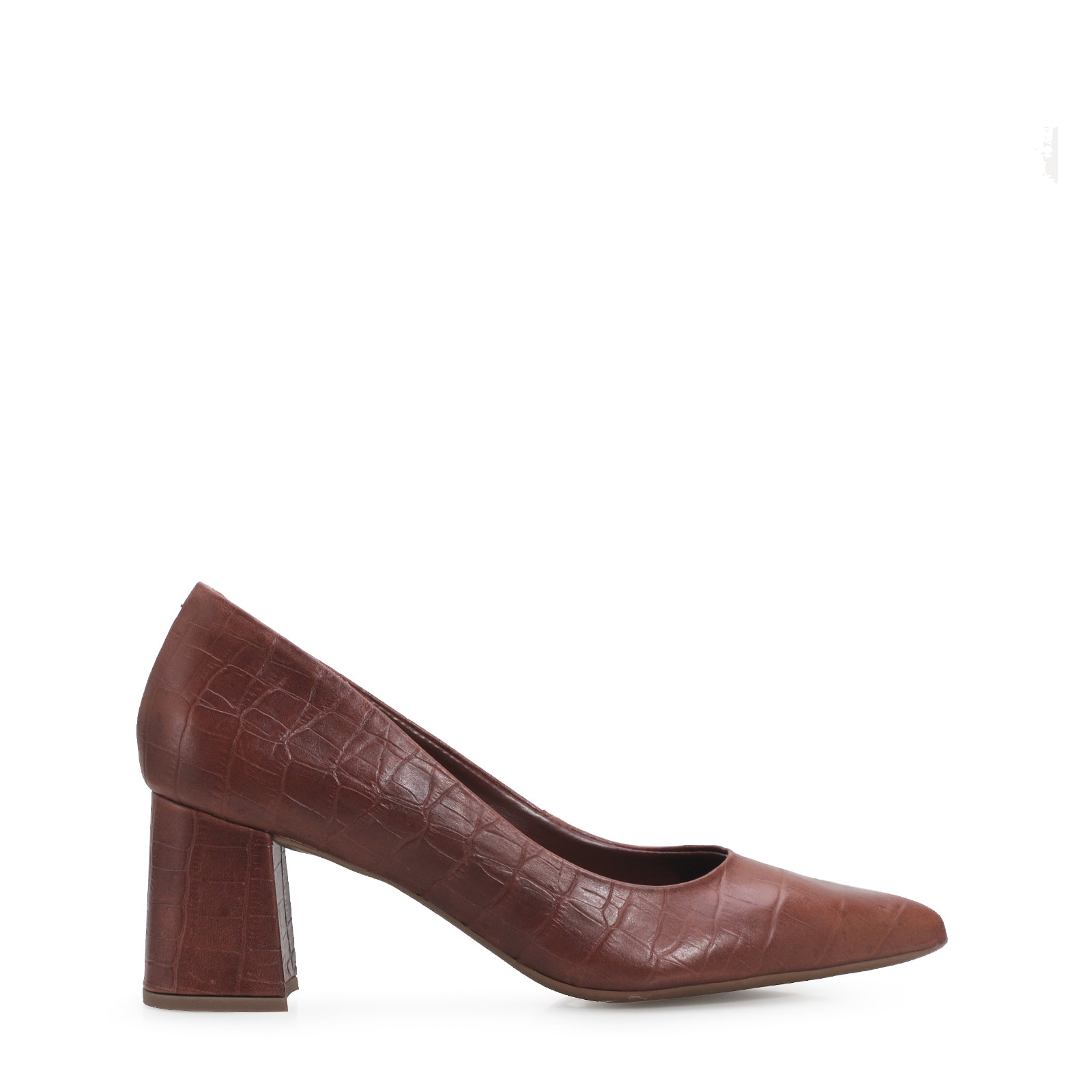 Scarpin Classic Croco Marrom