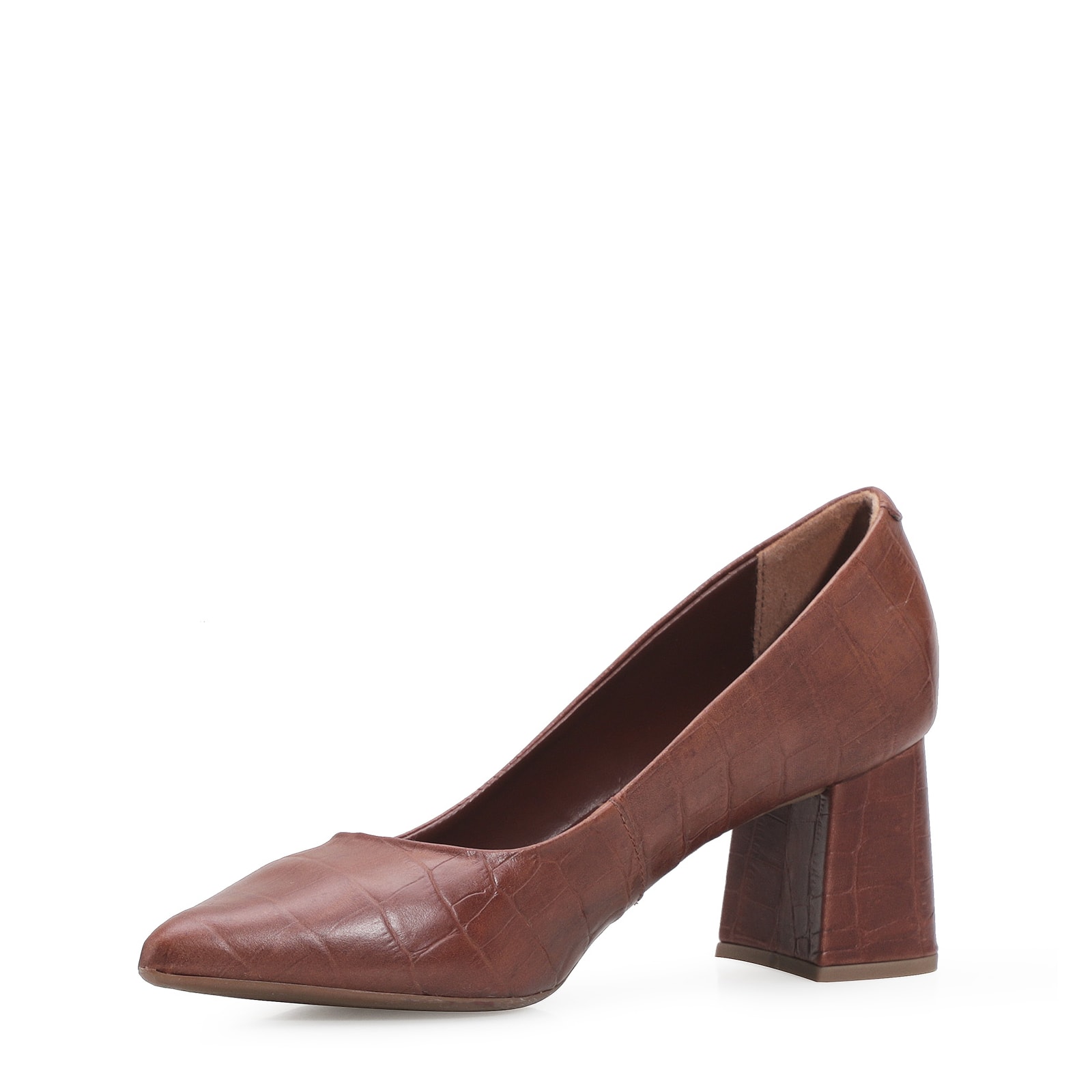 Scarpin Classic Croco Marrom