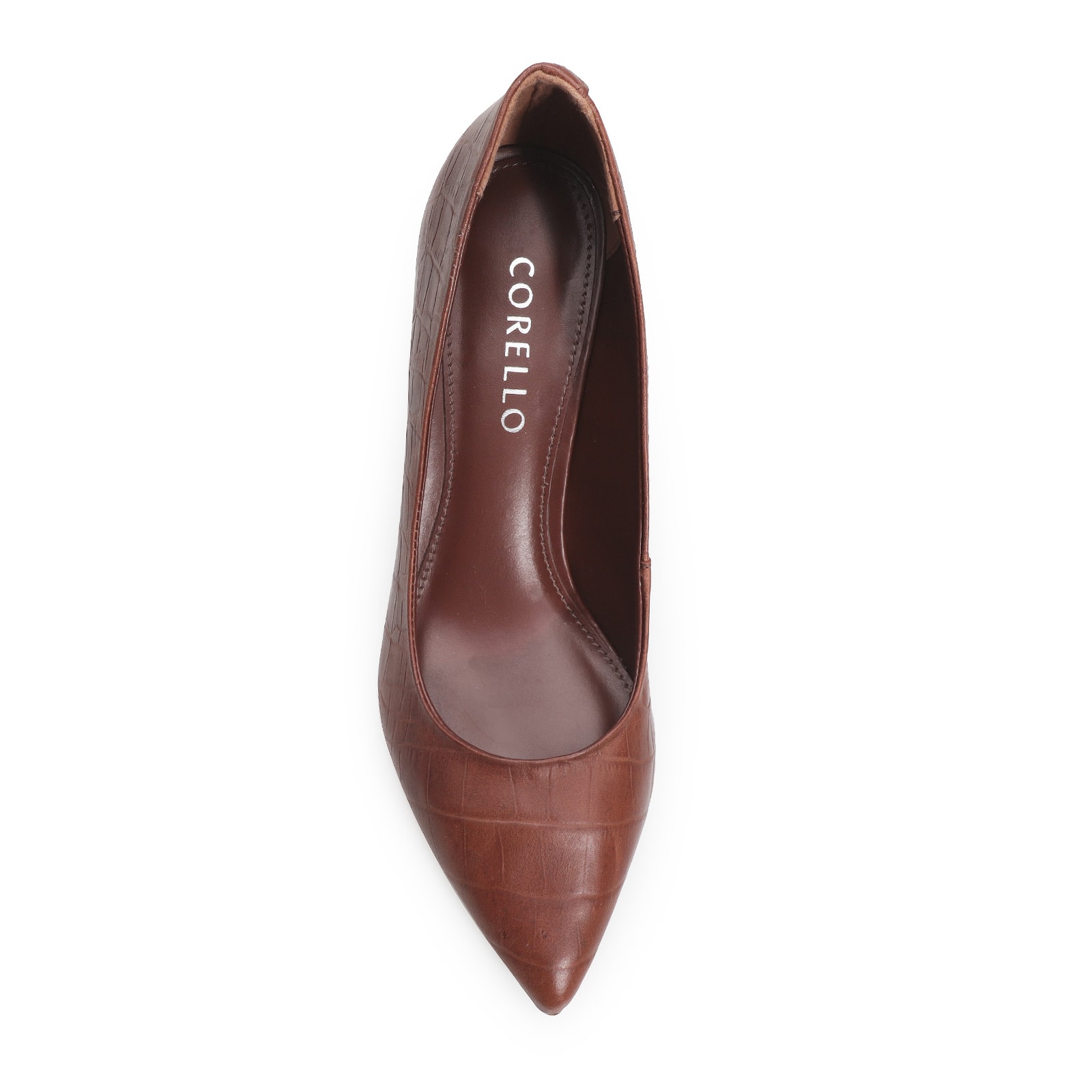 Scarpin Classic Croco Marrom