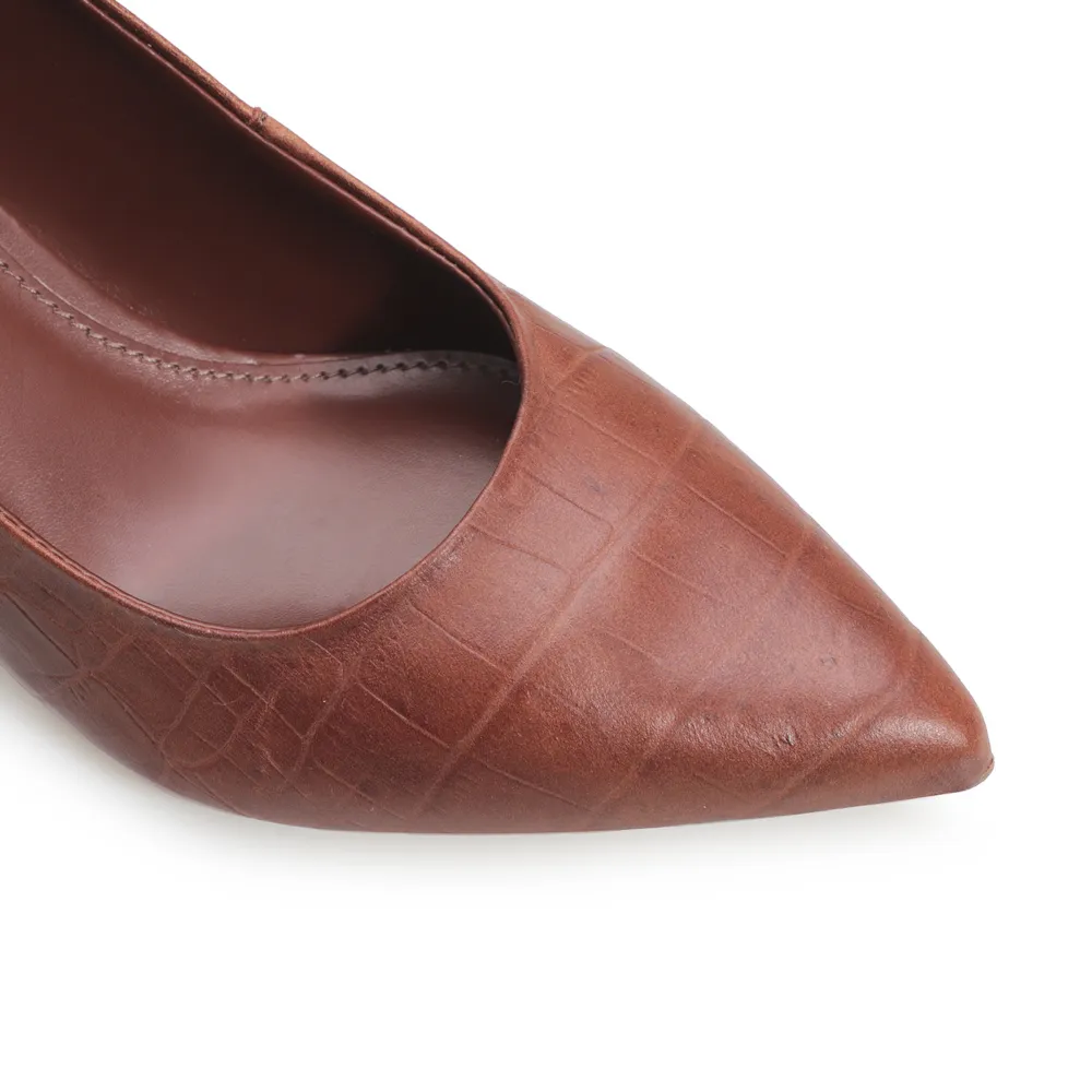 Scarpin Classic Croco Marrom - imagem 7