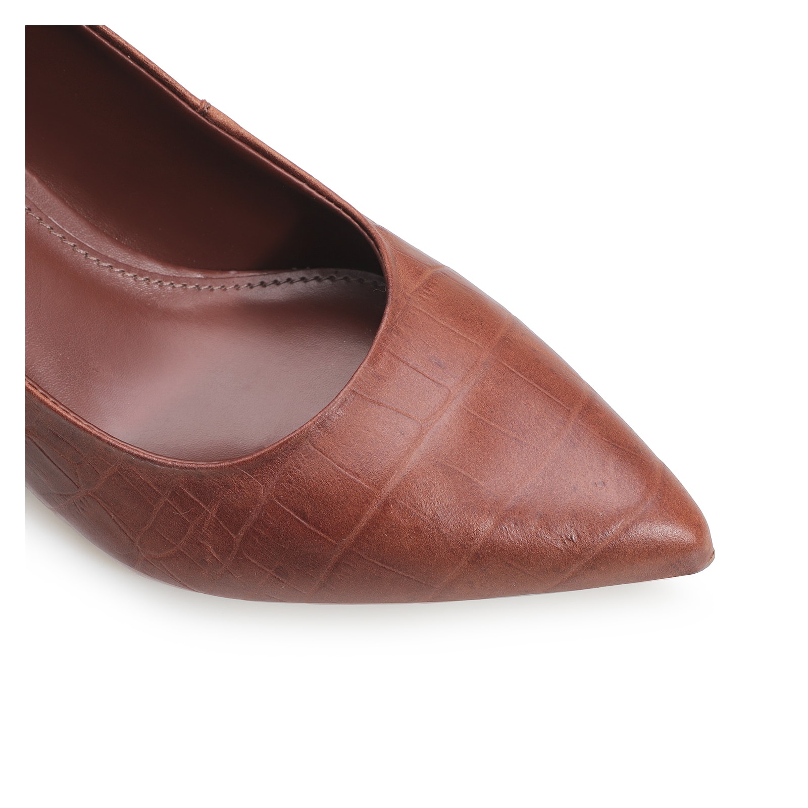 Scarpin Classic Croco Marrom