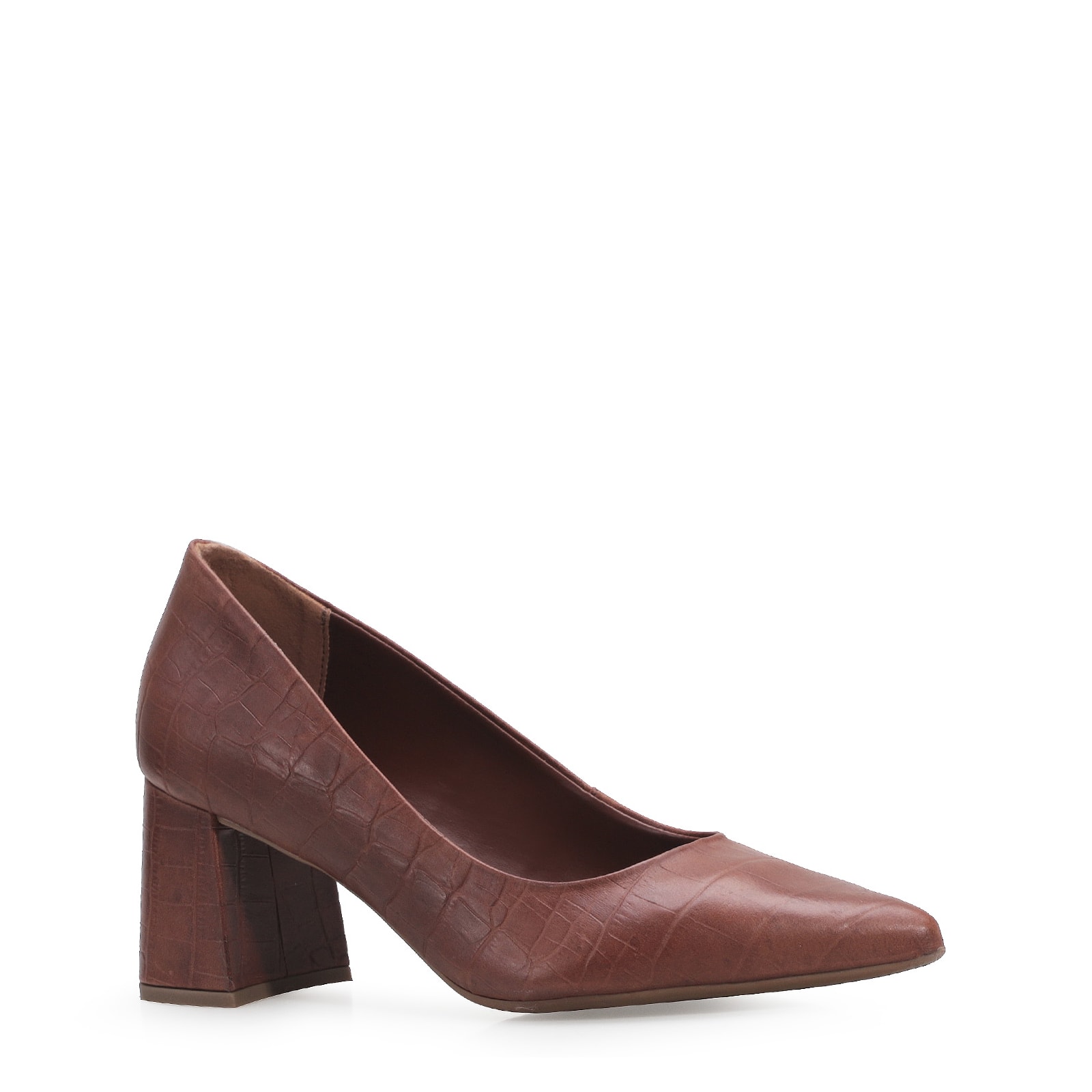 Scarpin Classic Croco Marrom