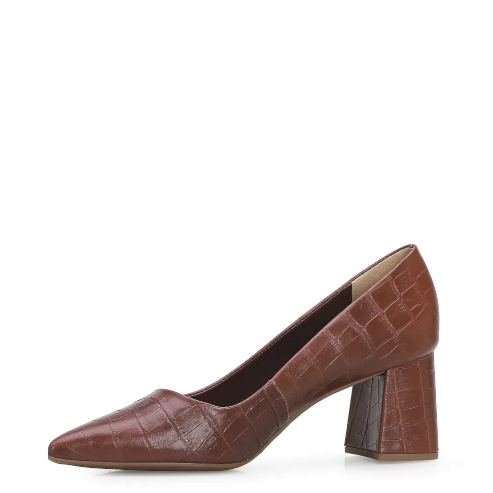 Scarpin Classic Croco Marrom Escuro - imagem 4