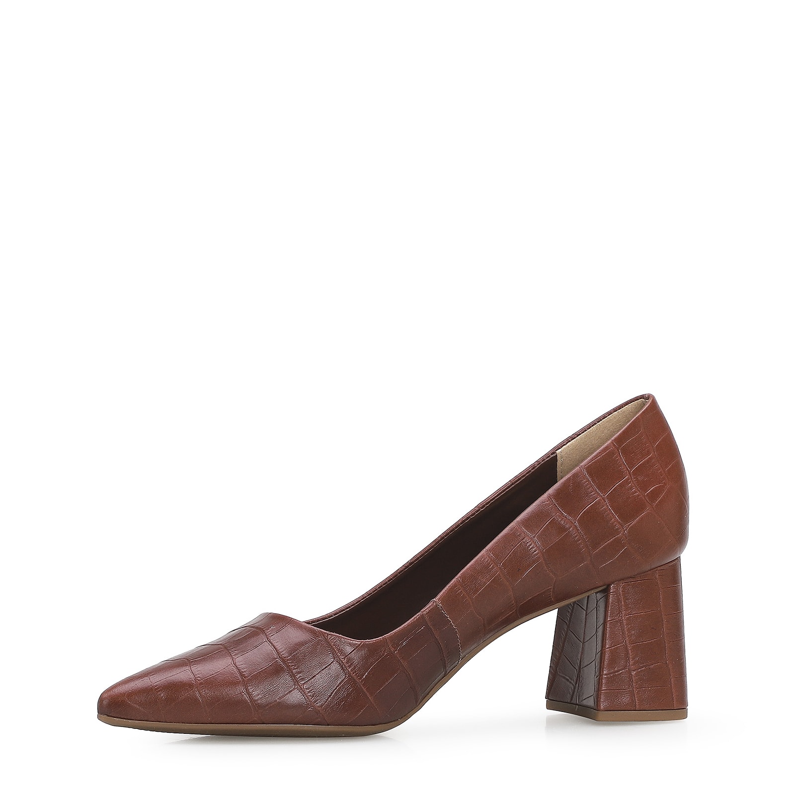 Scarpin Classic Croco Marrom Escuro
