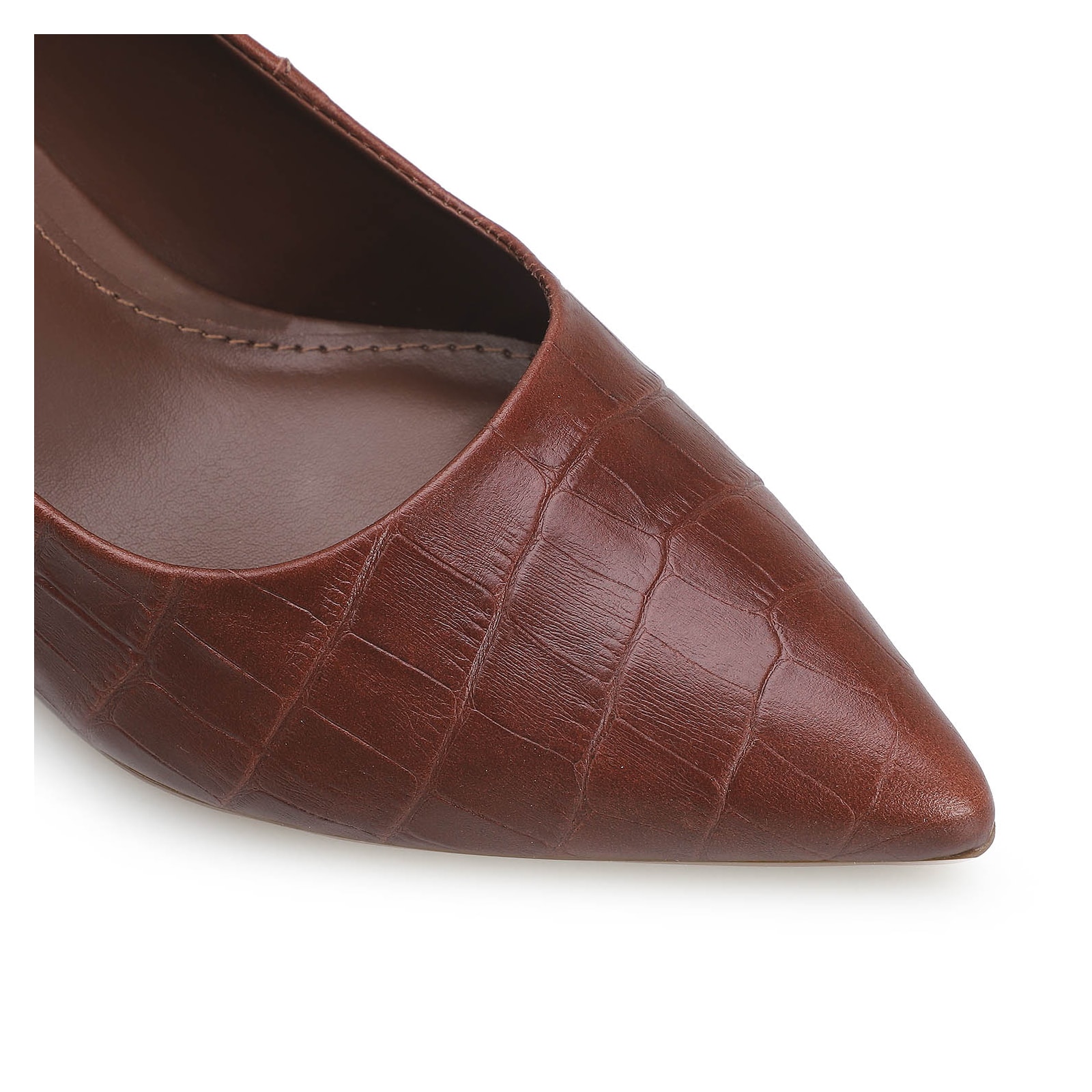 Scarpin Classic Croco Marrom Escuro