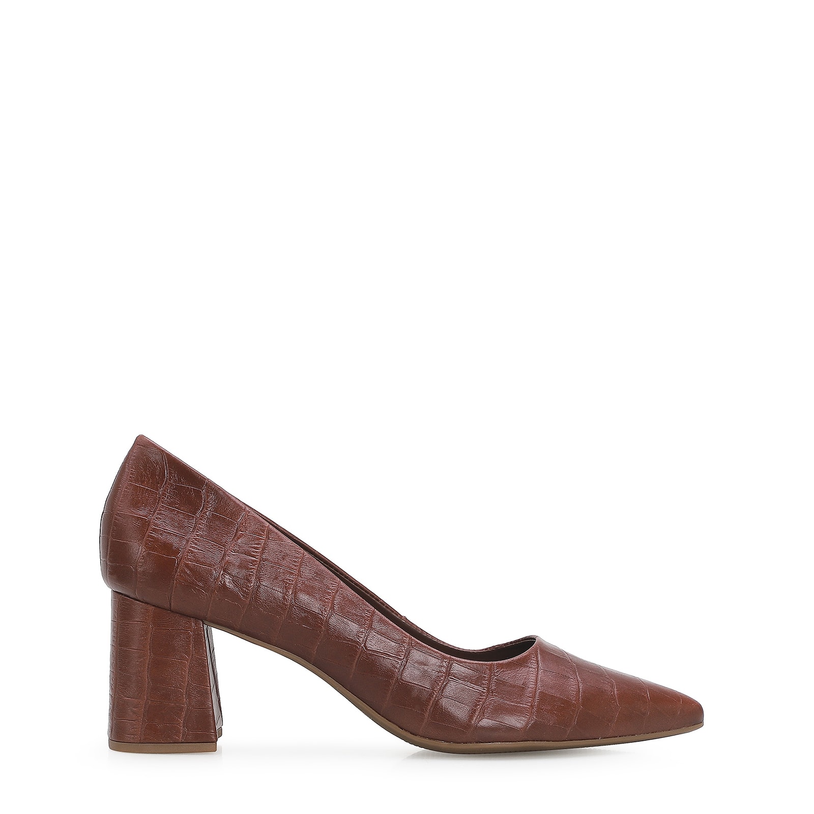 Scarpin Classic Croco Marrom Escuro