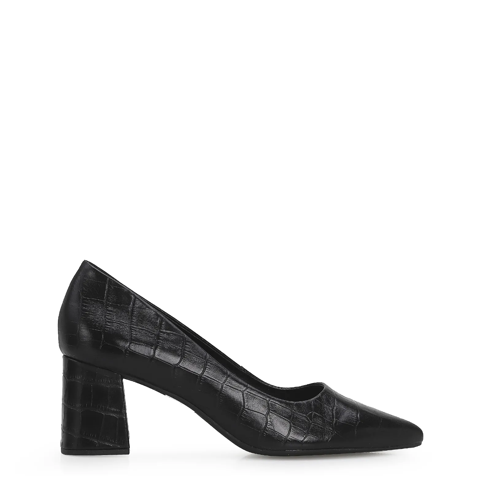 Scarpin Classic Croco Preto