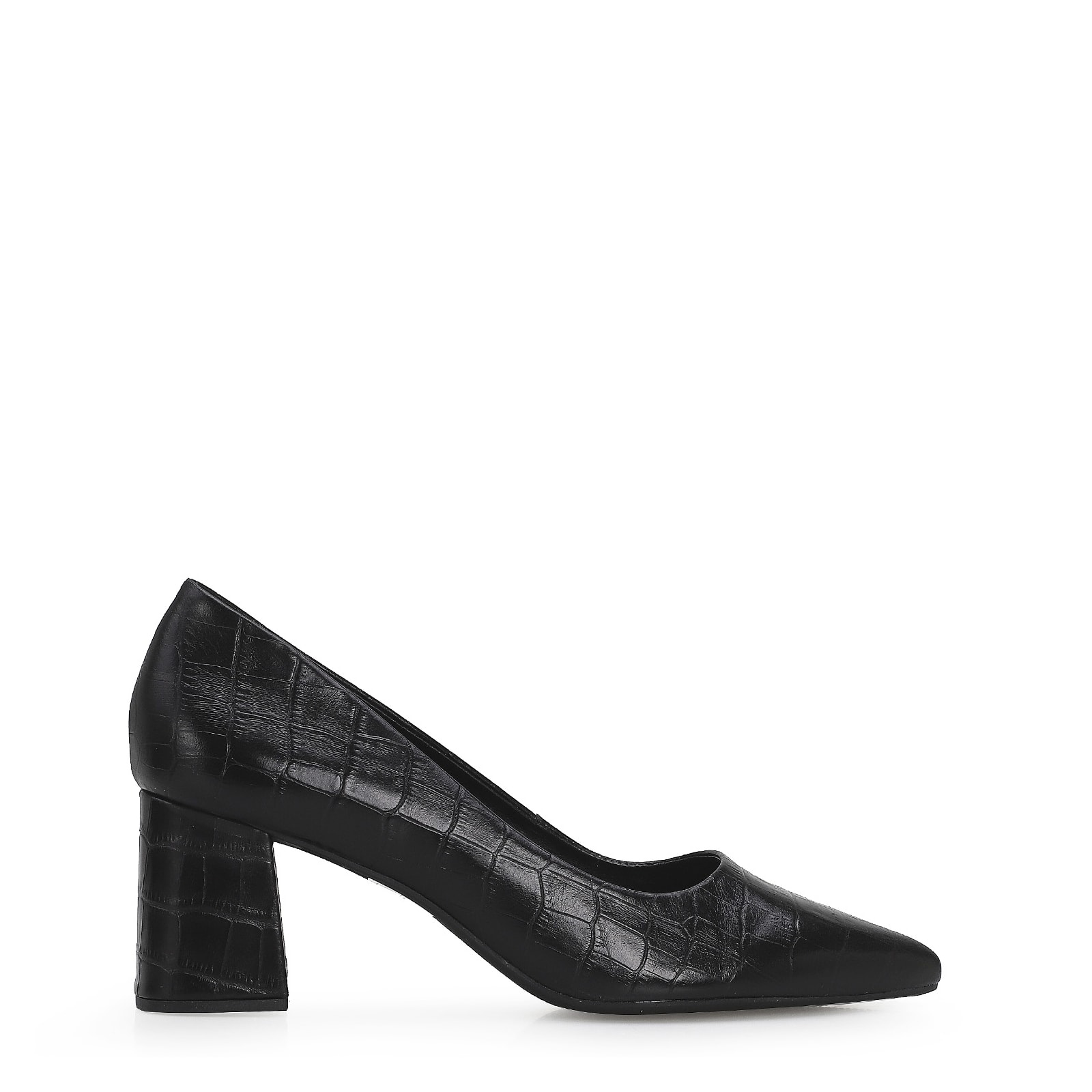Scarpin Classic Croco Preto