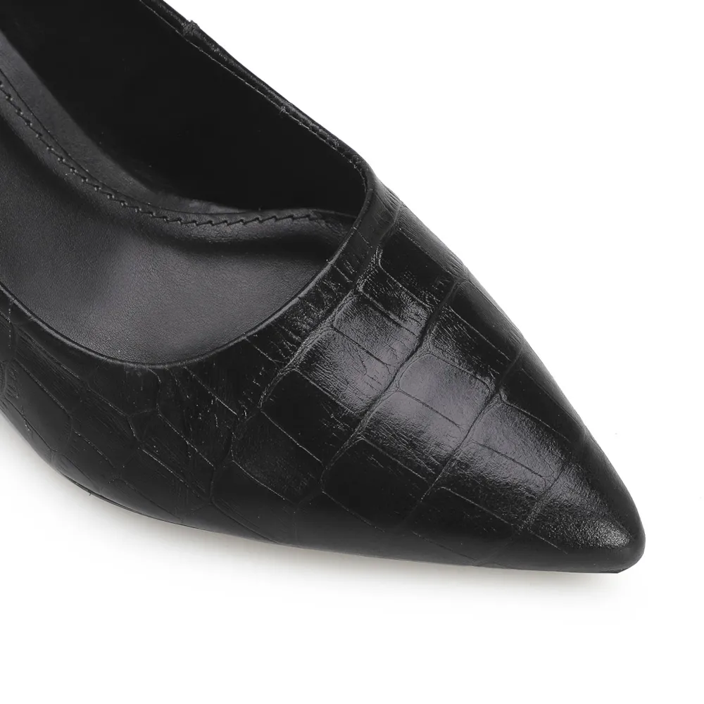 Scarpin Classic Croco Preto - imagem 7