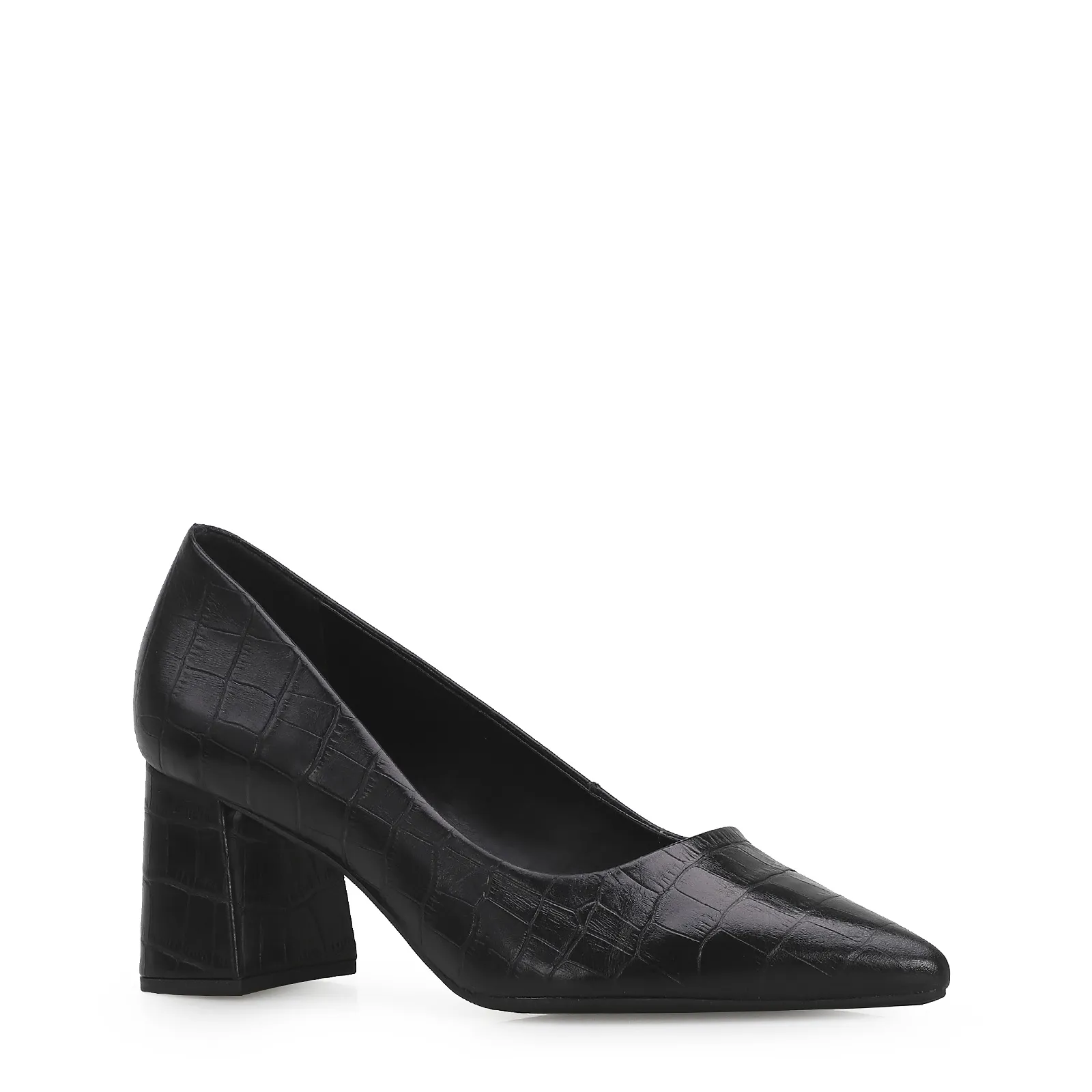 Scarpin Classic Croco Preto